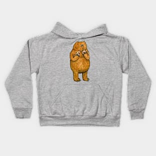 A Bear Doublefisting some Pizza Slices Kids Hoodie